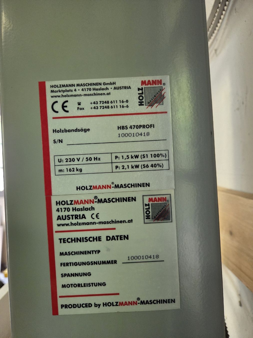 Holzmann Seghe: Bandsäge Holzmann HBS 470 Profi - 240 Volt – Usato da Liestal venduto da EarlofLennox 5