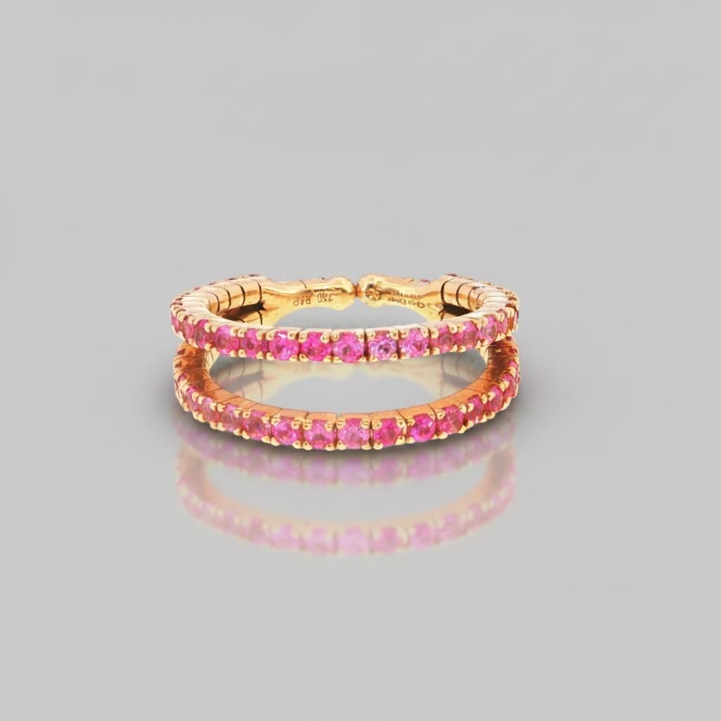 Ringe: 18K Gold Rosa Saphir Ring – Neu (gemäss Beschreibung) aus Cologny von Chrono_supply