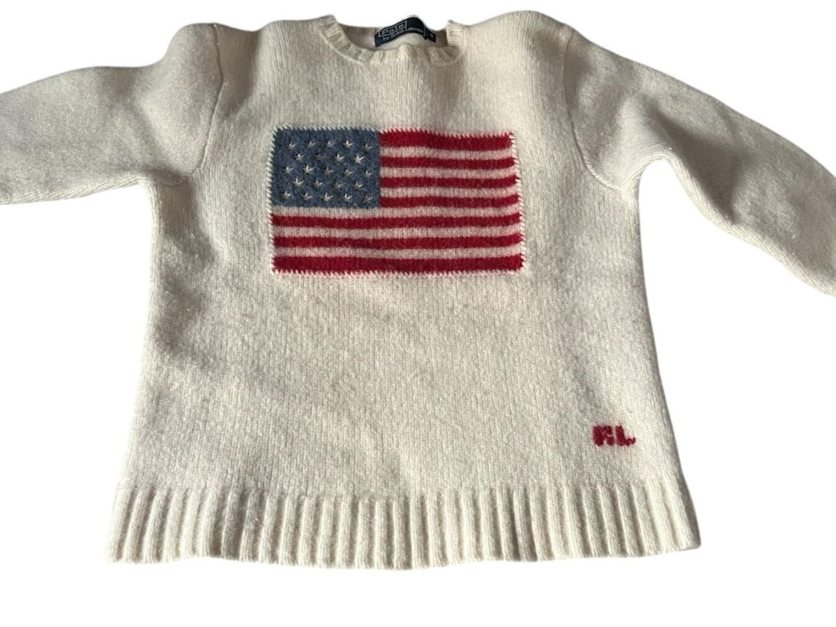 Ralph Lauren Maglioni & Felpe: Ralph Lauren Hand-Knit Wool Sweater / Pullover US Flag – Usato da Apples venduto da the_7jtf 5
