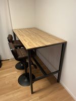Bar Table, Wooden Top, Metal Frame