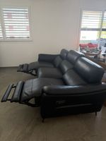 Sofa 3-seater recliner black leather used