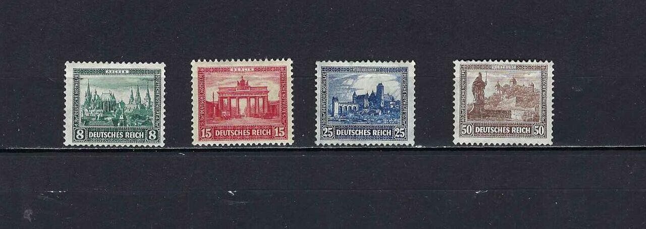Tutti i francobolli: DR 1930 Nothilfe Bauwerke 450 - 453 ** – Nuovo (secondo la descrizione) da Altstätten SG venduto da euro010