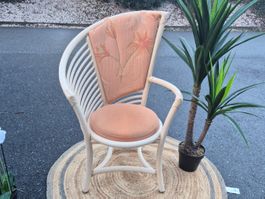 Chaise fauteuil vintage en bambou rotin Flechtatelier Schütz