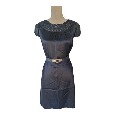 100% Seidenkleid mit Spitze schwarz Gr.S