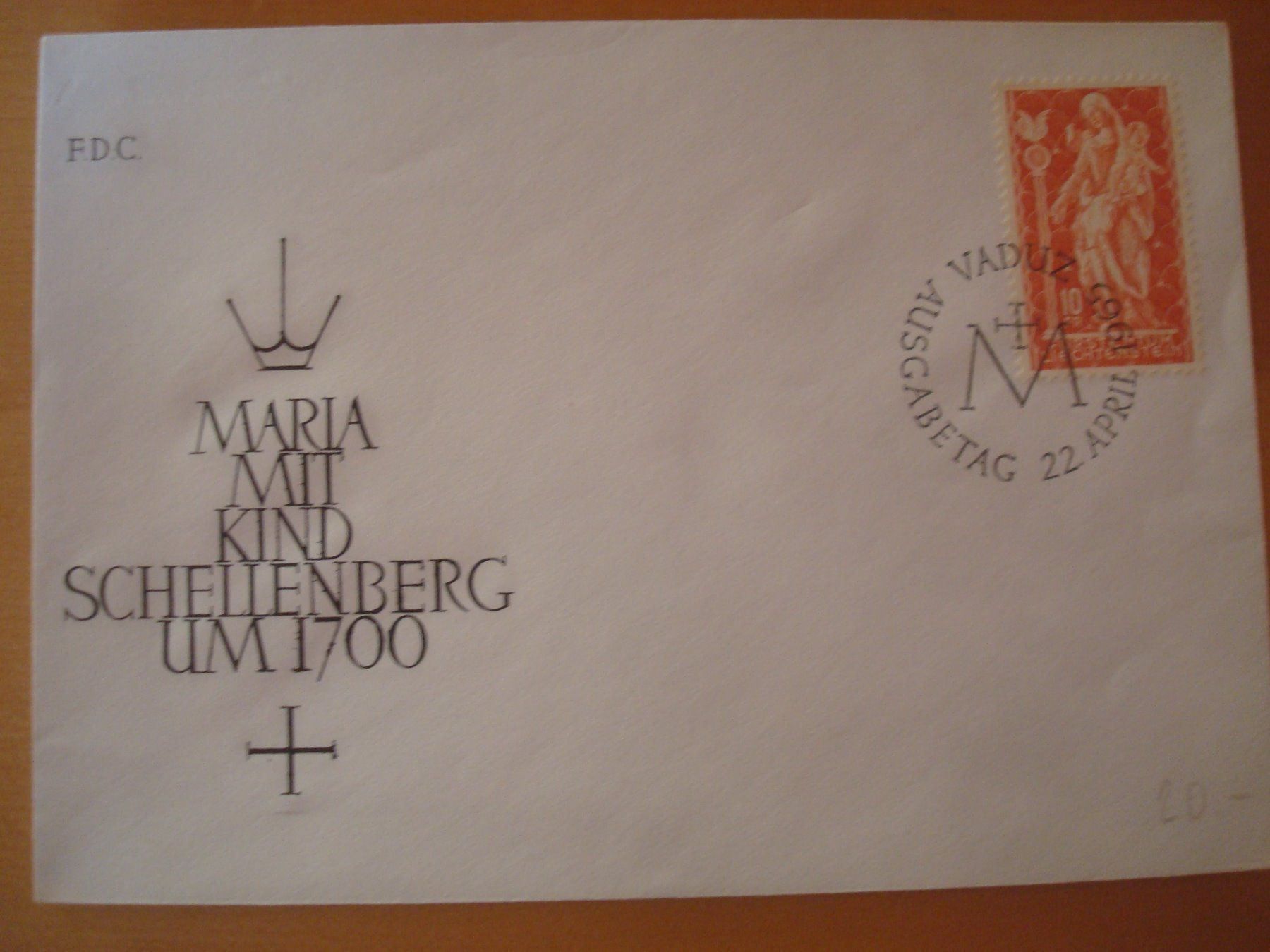 FL 1965 FDC Maria v Schellenberg AB NUR 20 Rappen (Gebraucht) in ...