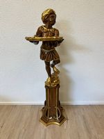 Antike Historismus Dienerfigur mit Ablageschale auf Säule