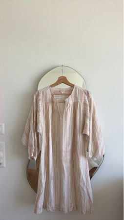 Des Petit Hauts Kleid gestreift beige rosa