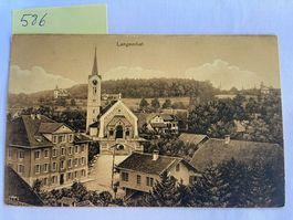 alte Ansichtskarte Langenthal Kirche, 1910 mit Stempel