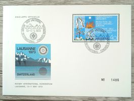 TR96 Enveloppe + Timbre Suisse 1973