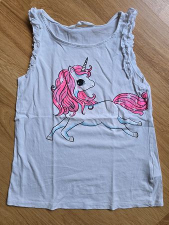 Top weiss Einhorn Motiv Grösse 134/140