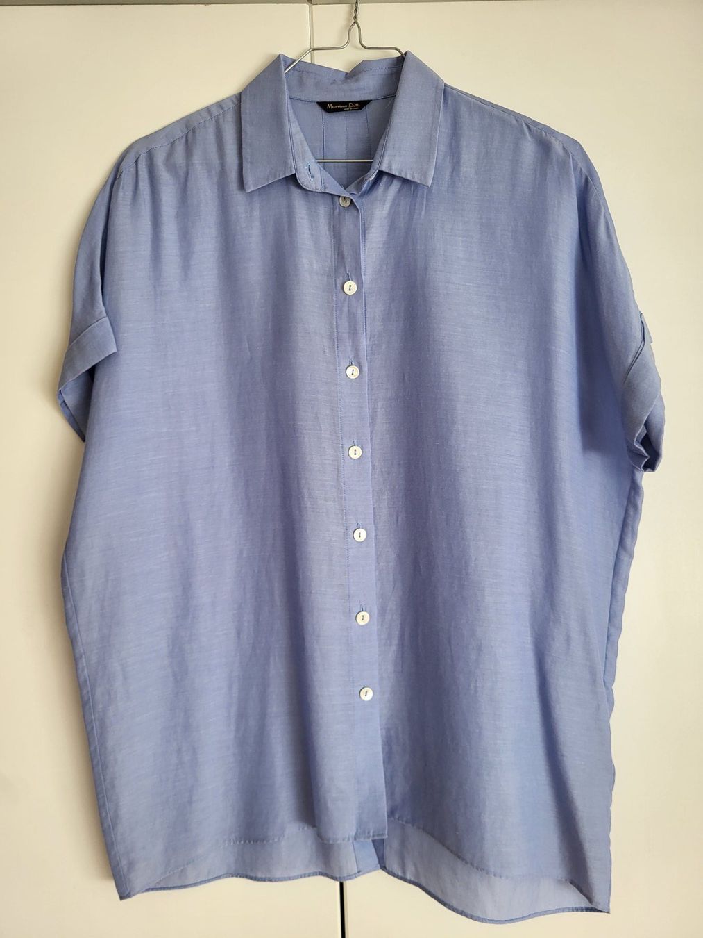 Massimo Dutti Chemisiers: Massimo Dutti Bluse Damen, Gr. S - blau, Baumwolle/Seide – D'occasion à Baar par clar6