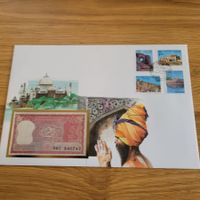Banknoten Brief - Lettre avec billet de banque India 86