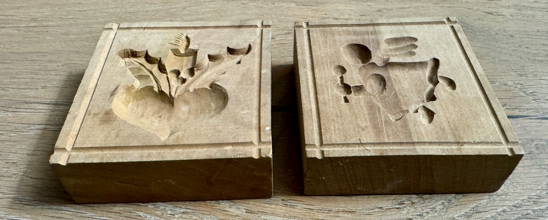 Teglie da forno: 2 x altes Model Backmodel Holz Gebäckmodel Springerle 1943 – Usato da Rothrist venduto da Luckywinner 1