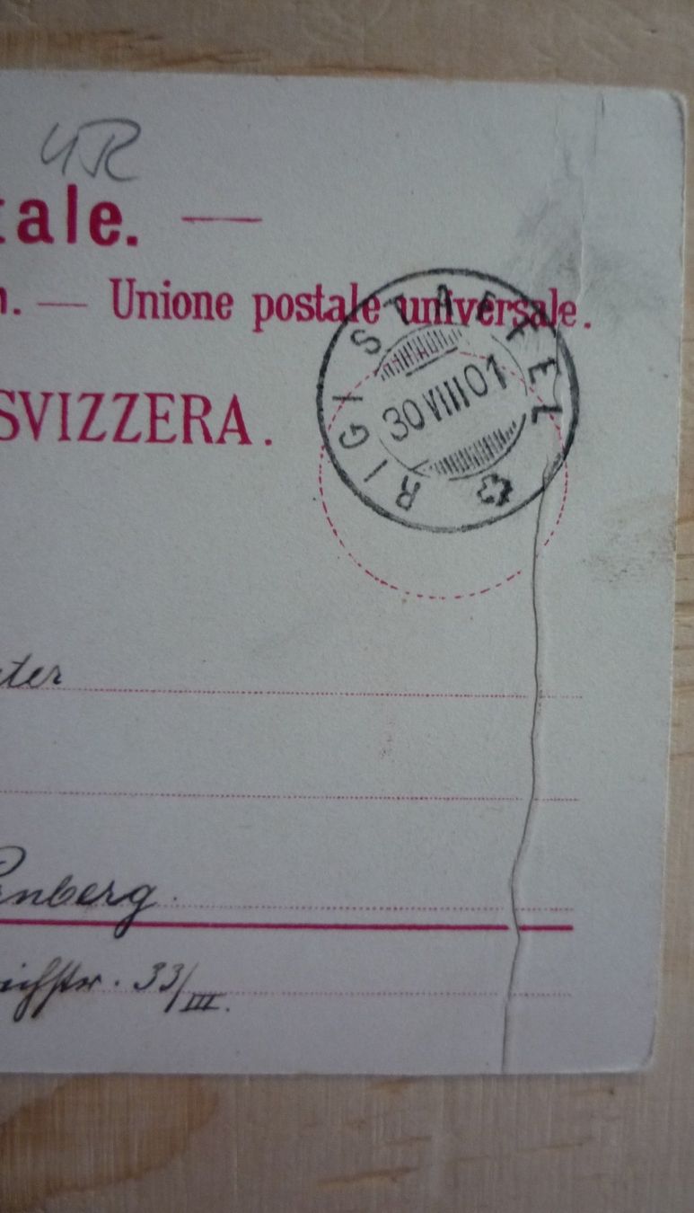 Cartoline postali: Gruss vom Rigi, Litho, 30.VIII.01 – Usato da Rieden SG venduto da Brockehuesli 3