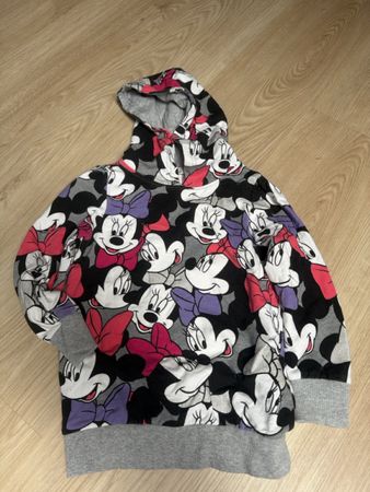Kapuzenpullover Disney Minnie Mouse grau bunt gemustert