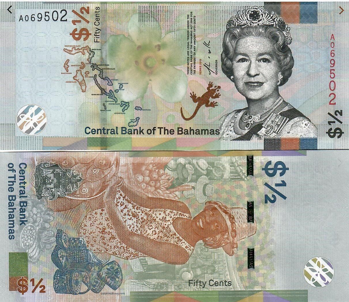 Banconote: BAHAMAS   1/2  DOLLAR 2019 (UNC) – Nuovo (secondo la descrizione) da Sonceboz-Sombeval venduto da Simuncons