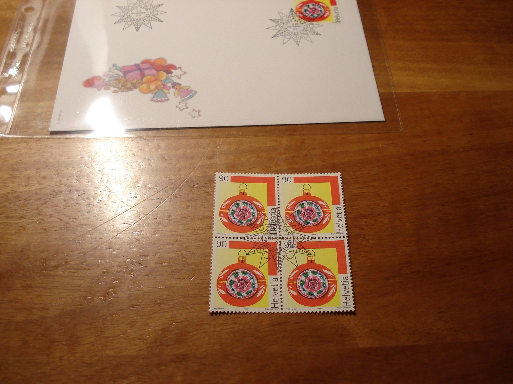 Tutti i francobolli: Weihnachtsmarke 1999, FDC + 4ererblock ET-o – Usato da Niederwil AG venduto da morostahu 1