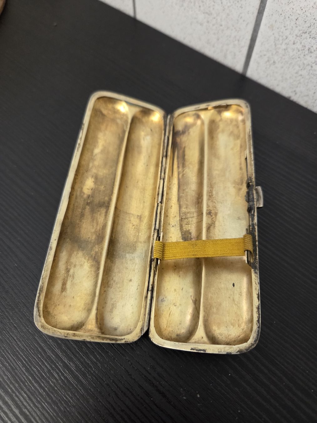 Altri Prodotti per fumatori: Antiker Zigarettenetui silber 800 2 Zigaretten Halter  – Usato da Dietikon venduto da Allegra34 1