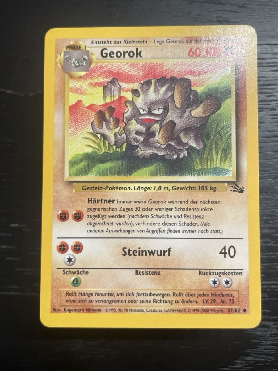 Pokémon Sammelbilder & Trading cards: Pokemon Georok 37/62 fossil – Gebraucht aus Hugelshofen von Suimosa
