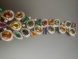 ARMBAND GELBGOLD SAPHIRE UND DIAMANTEN