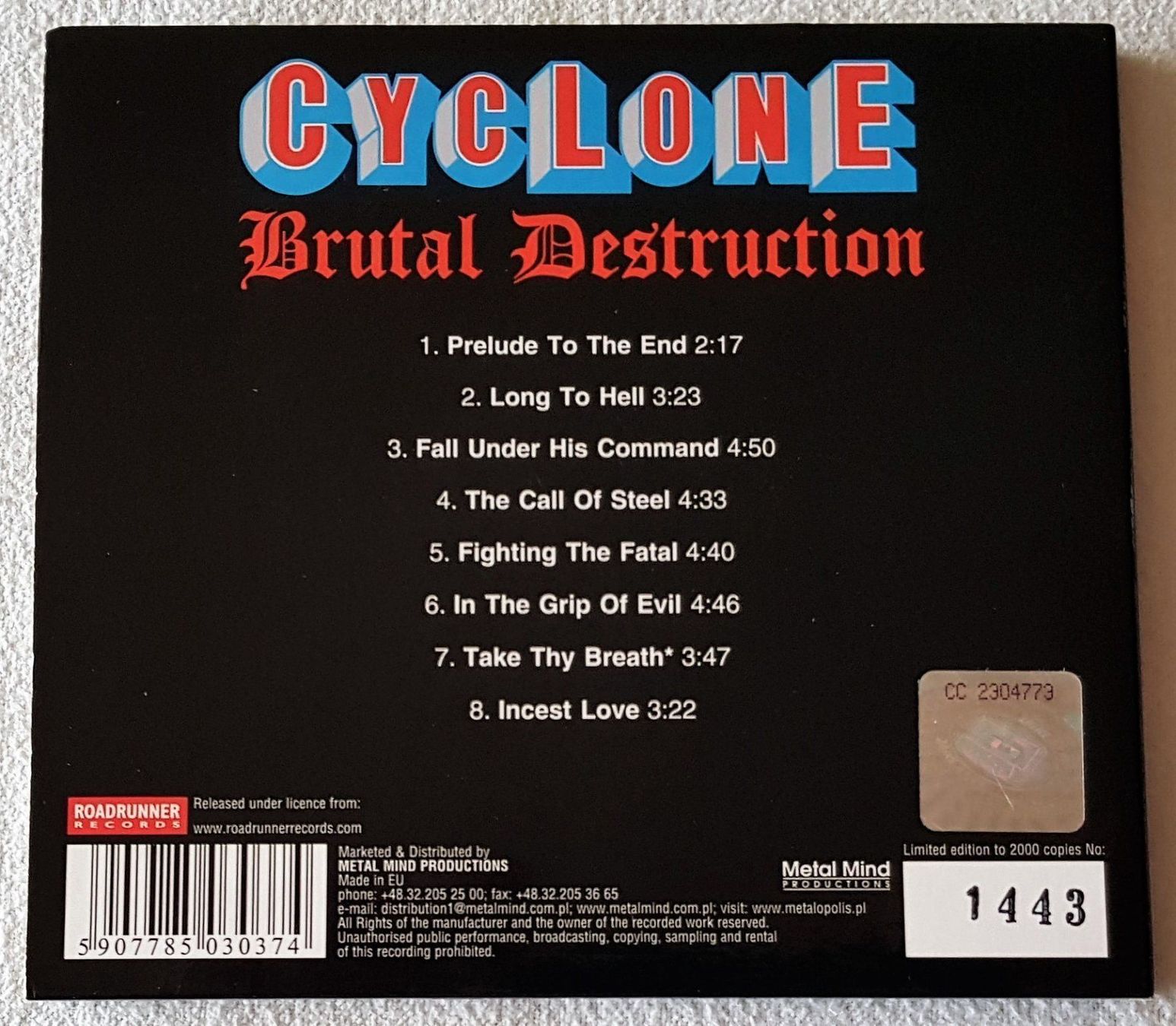 CD: Cyclone - Brutal Destruction - CD - 2007 - Limited Edition – Usato da Uster venduto da Zardodel 1