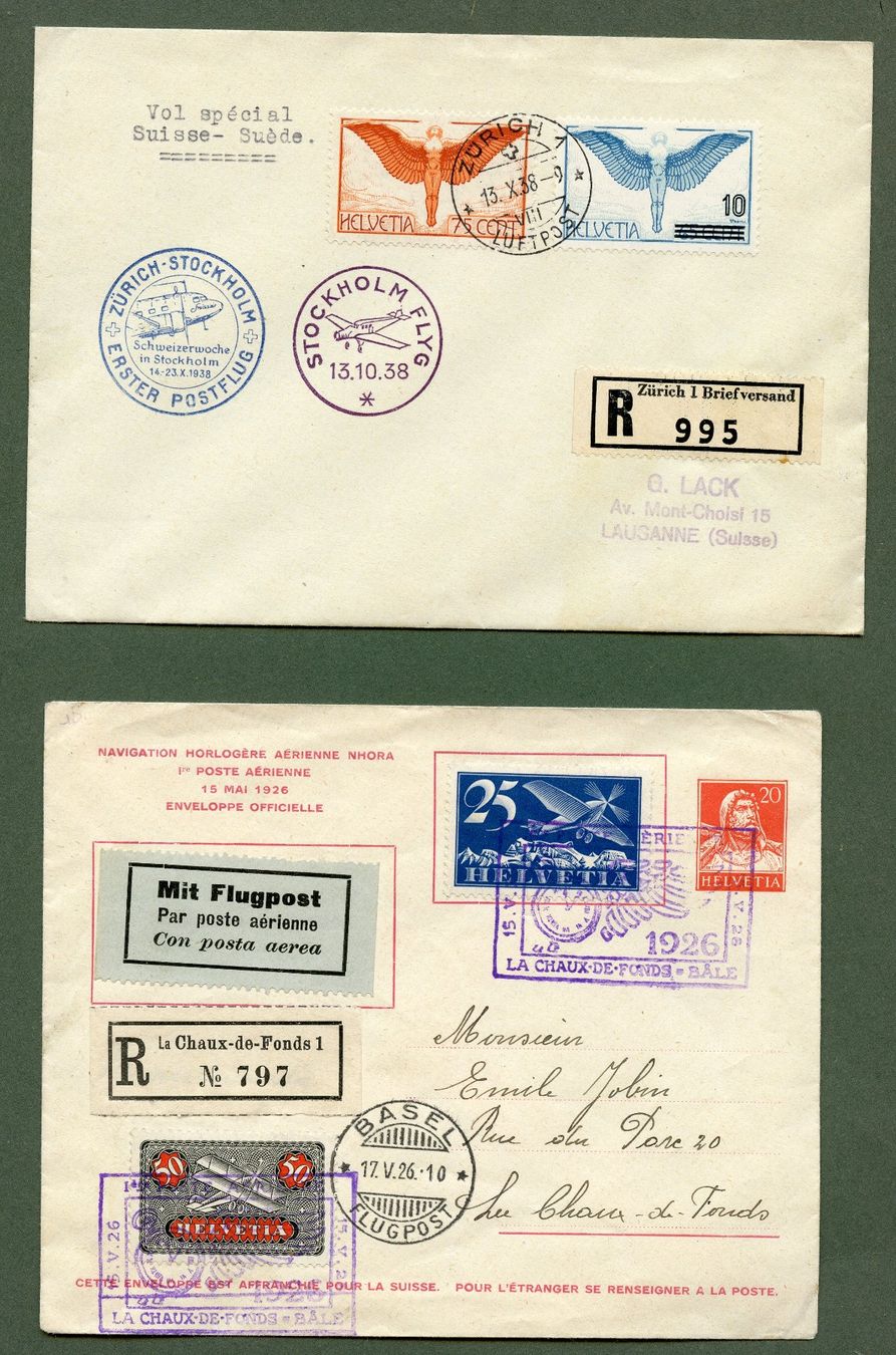 Tutti i francobolli: 1 Lot 5 Flugbriefe Schweiz – Usato da Steffisburg venduto da Charlamov