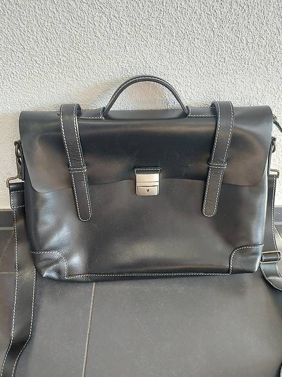 Koffer & Taschen: Schwarze Echtleder-Businesstasche, Aktentasche – Gebraucht aus Schachen LU von Mister-jo 3