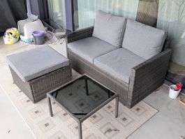 Mömax Gartenset Henry 3-teilig – Braun/Grau