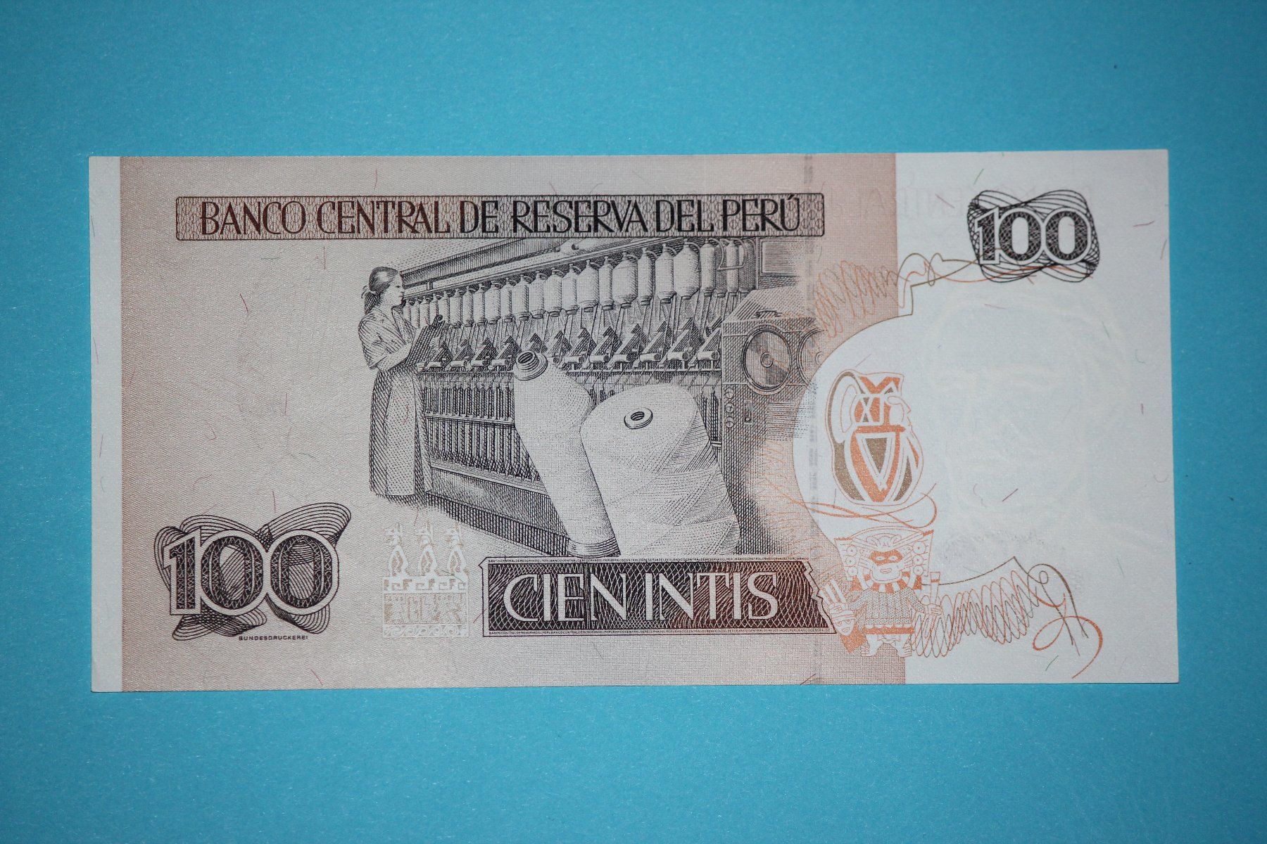 Banconote: PERU - 100 Intis 1987 UNC (B1225101E) – Nuovo (secondo la descrizione) da Wichtrach venduto da LuckyLuke69 1
