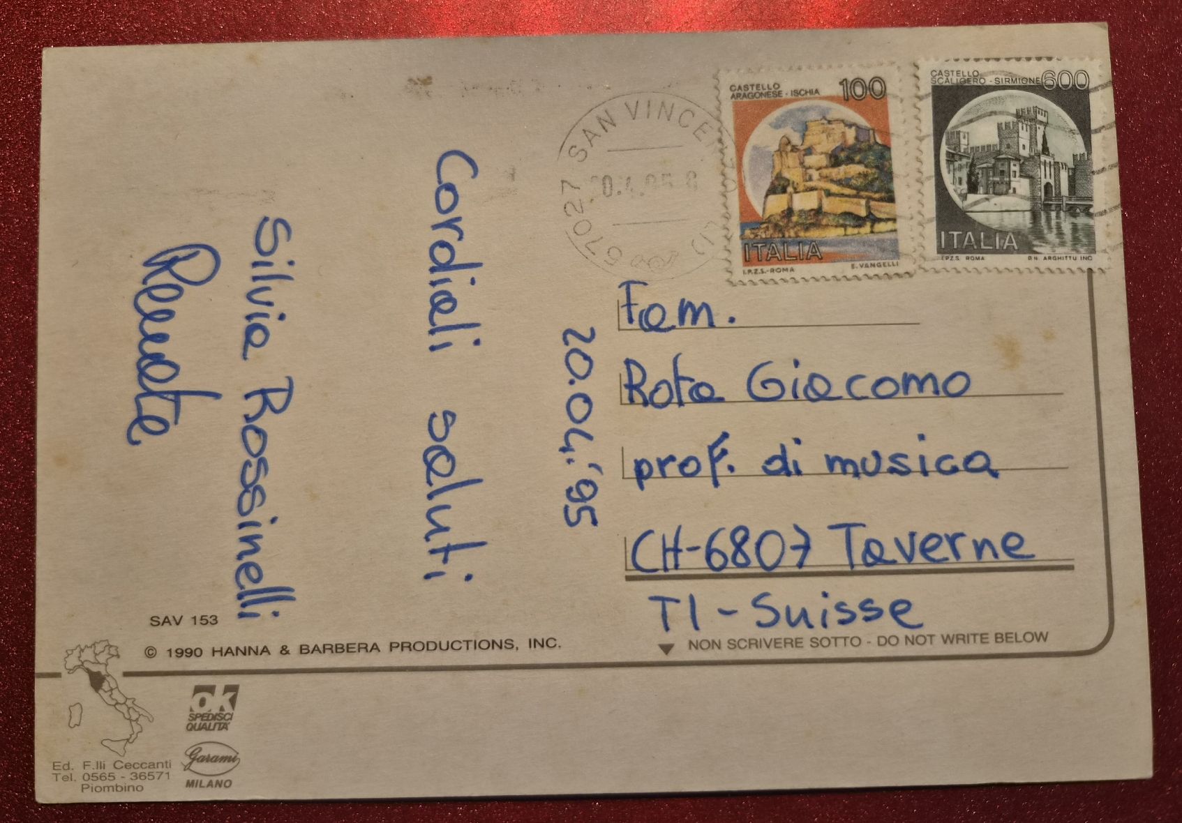 Cartoline postali: San Vincenzo Italien 1995 – Usato da Melchnau venduto da Arthurius 1