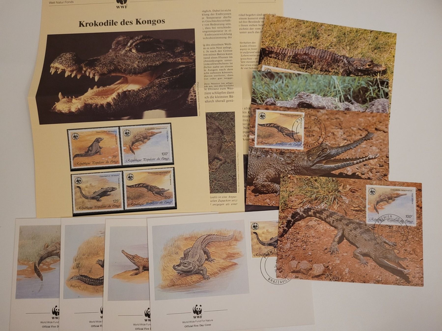 Tutti i francobolli: Kongo WWF Sonderausgabe Krokodile des Kongos – Usato da Inwil venduto da Flower2325