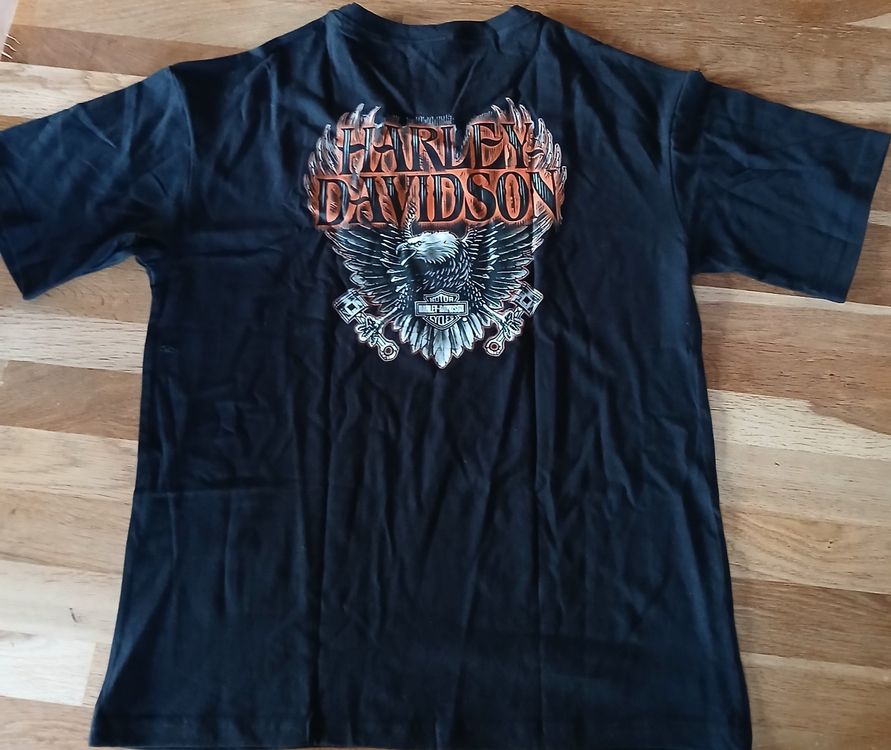 T-shirt Harley-Davidson, noir/orange, taille XL/ J112 3