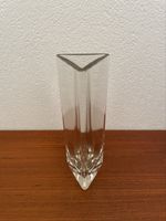 Dreieckige Blockglas Vase vintage Glasvase 60s 70s Blockvase