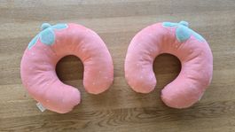 2 Kinder Erdbeer Nackenkissen, Reisekissen
