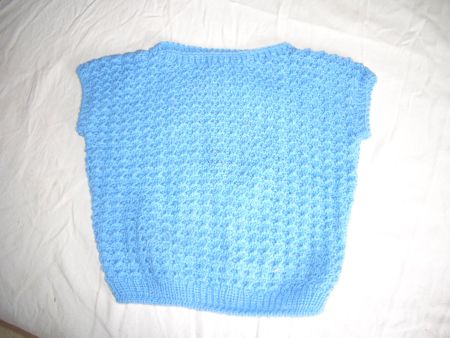 Handgestrickte Weste für Kinder,  Hellblau, neu