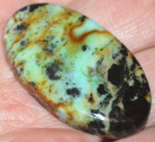 Cabochon L-2926 – Gem Silica (Chrysokollvarietät) – 40x23mm