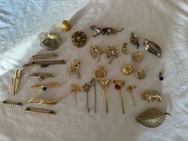 Antiker gold Schmuck,Broschen Anstecker, Vintage