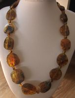 Nachlass: Ostsee Bernstein Schmuck Kette Collier 59 Gramm