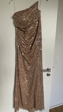 Glitzerndes Abendkleid, gold, Gr.M