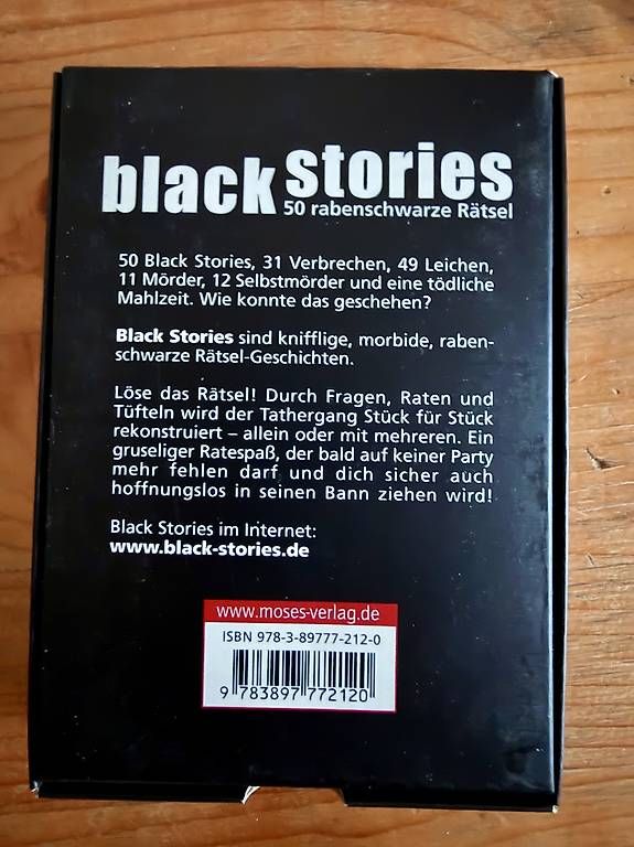 Giochi: Black Stories -50 Rabenschwarze Rätsel – Nuovo (secondo la descrizione) da Gebenstorf venduto da Ohrwurm76 1