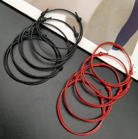 Bracelet Cordon Réglable Noir Unisexe Neuf