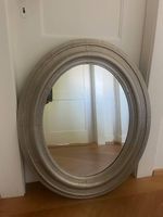 Spiegel Oval Holzrahmen Silber, ca. 80x67cm