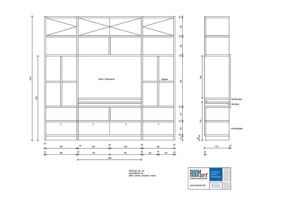 Mobili TV: Design-Wohnwand / TV-Möbel mit integriertem Arbeitsplatz – Usato da Zürich venduto da Grit_M. 4