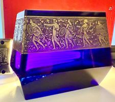 Amnethyst Cristallglas Vase,Moser grosse Version,selten 1920