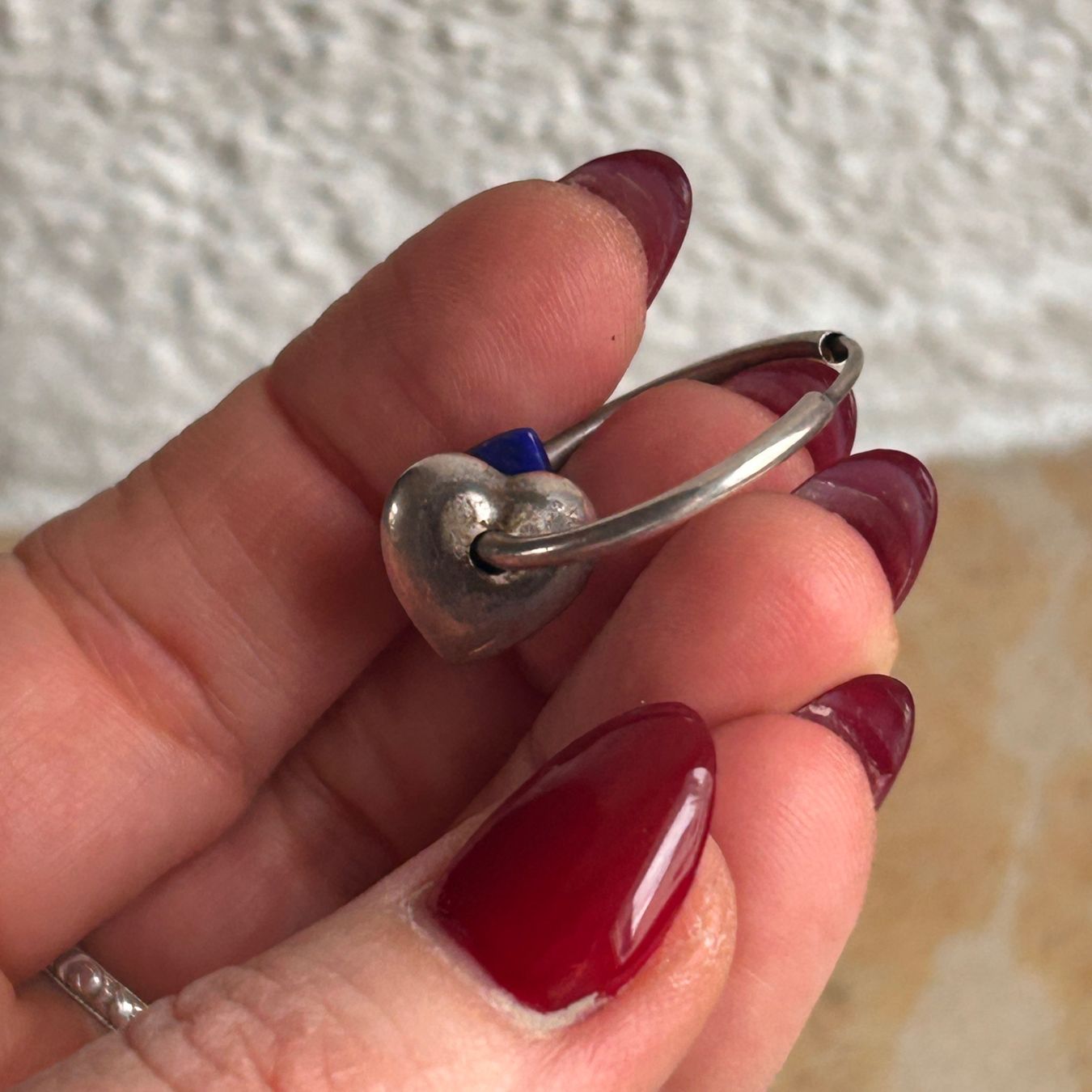 Orecchini pendenti & Orecchini a lobo: 1 Silberner Ohrring "Lapislazuli + Herz" – Usato da Dittingen venduto da Bellevista 3
