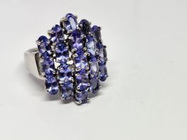 Iolite Ring, in Massivem Silber 925,
