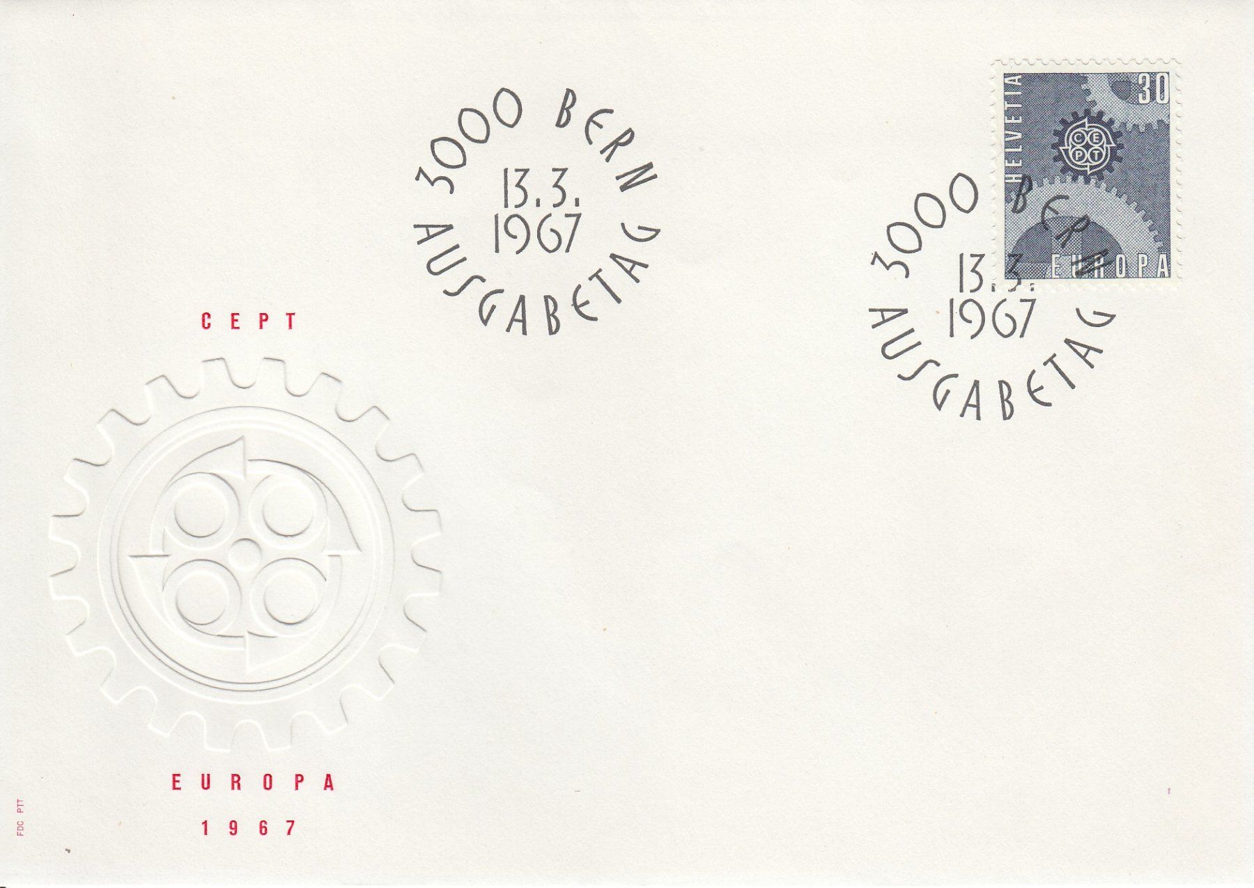 Tutti i francobolli: 1967 448 FDC 13.3.1967 Zahnräder – Usato da Spreitenbach venduto da Mustang_1105
