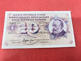 10 Franken Banknote 1974 wenig gebraucht TOP