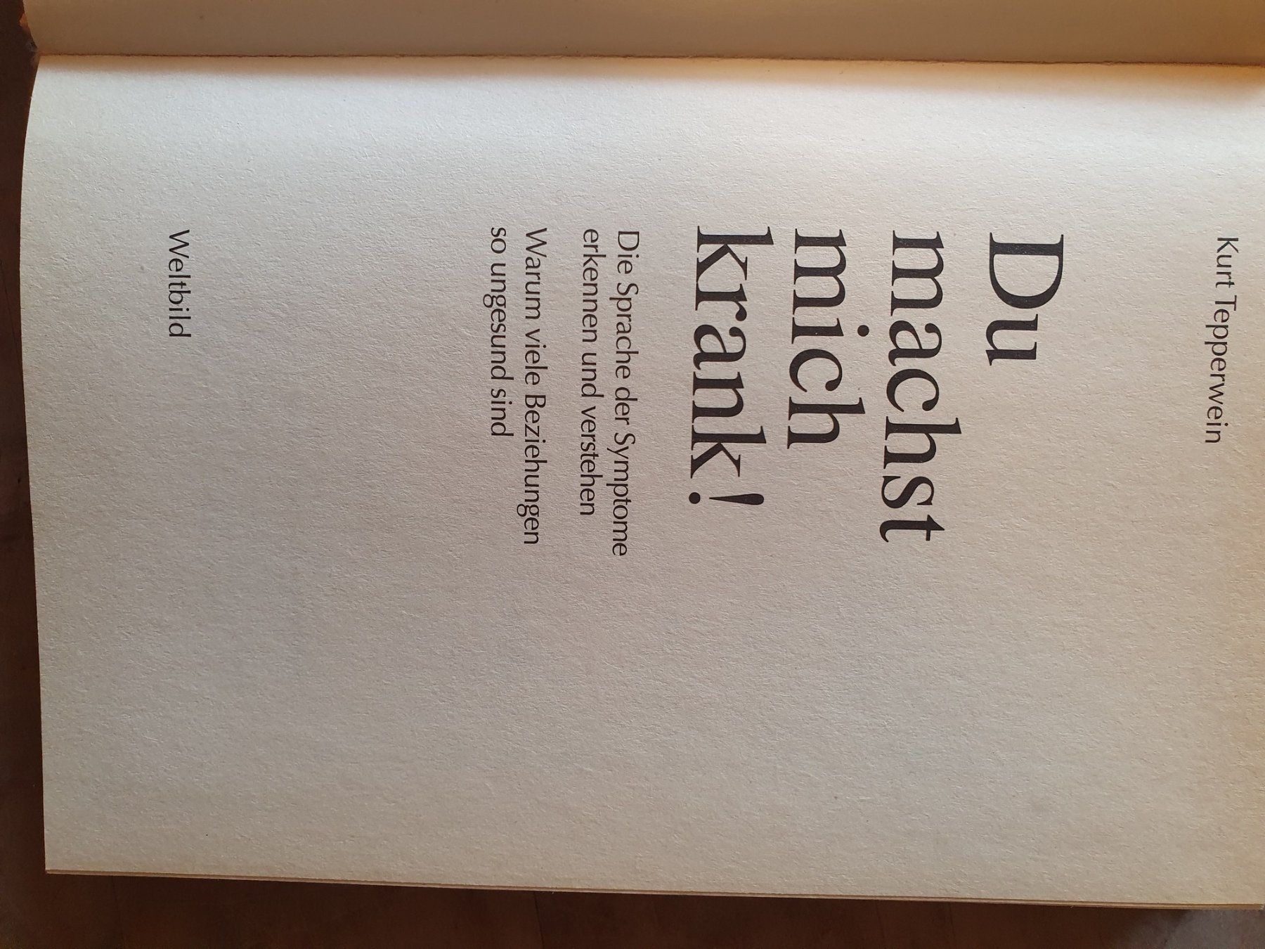 Libri: Du machst mich krank Kurt Tepperwein Weltbild – Usato da Zürich venduto da loosebone 1