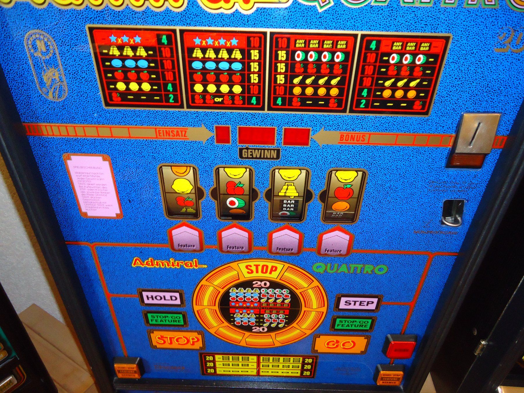 Slot Machine: Admiral Quattro 20 – Usato da Stettlen venduto da wrann 2
